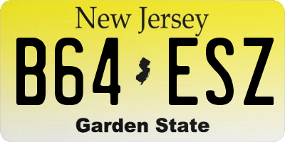 NJ license plate B64ESZ