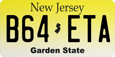 NJ license plate B64ETA