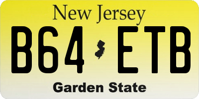 NJ license plate B64ETB