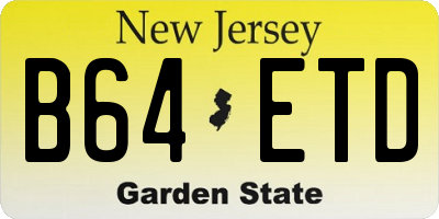 NJ license plate B64ETD