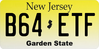 NJ license plate B64ETF