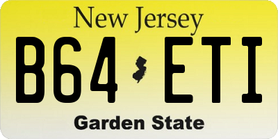 NJ license plate B64ETI