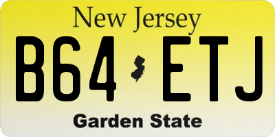 NJ license plate B64ETJ