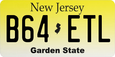 NJ license plate B64ETL