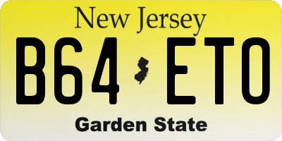 NJ license plate B64ETO