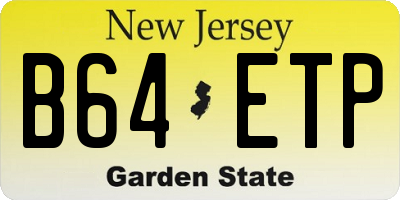 NJ license plate B64ETP