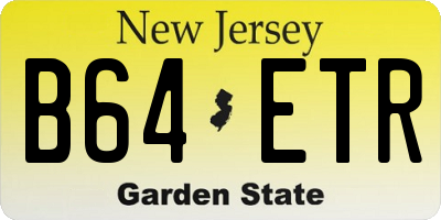 NJ license plate B64ETR