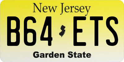 NJ license plate B64ETS