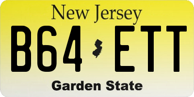 NJ license plate B64ETT