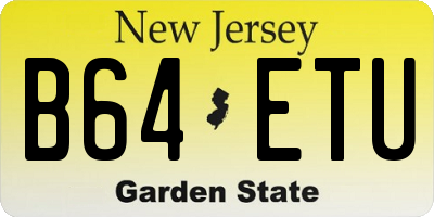 NJ license plate B64ETU