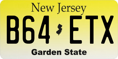 NJ license plate B64ETX