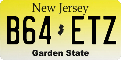 NJ license plate B64ETZ
