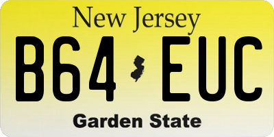 NJ license plate B64EUC