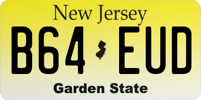 NJ license plate B64EUD