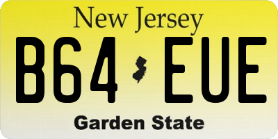 NJ license plate B64EUE