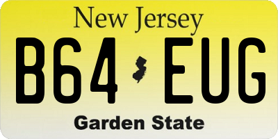 NJ license plate B64EUG