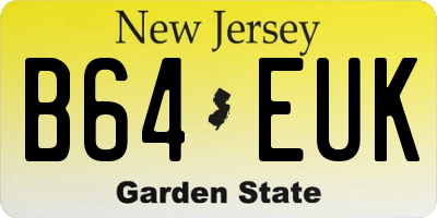 NJ license plate B64EUK