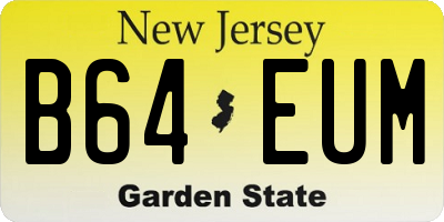 NJ license plate B64EUM