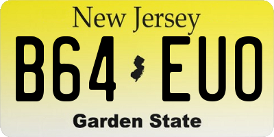 NJ license plate B64EUO