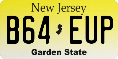 NJ license plate B64EUP
