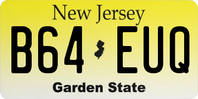 NJ license plate B64EUQ