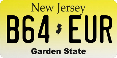 NJ license plate B64EUR
