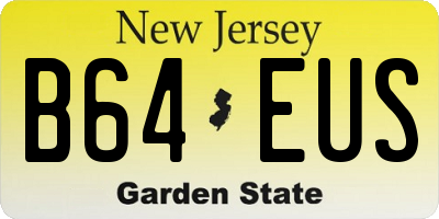 NJ license plate B64EUS