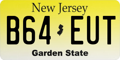 NJ license plate B64EUT