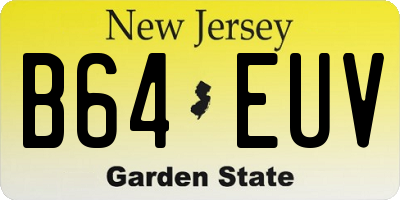 NJ license plate B64EUV