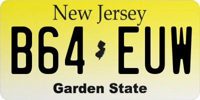 NJ license plate B64EUW