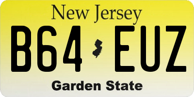 NJ license plate B64EUZ