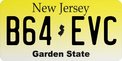 NJ license plate B64EVC