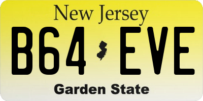 NJ license plate B64EVE