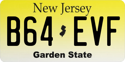 NJ license plate B64EVF