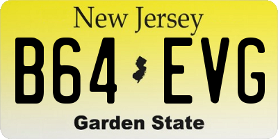 NJ license plate B64EVG
