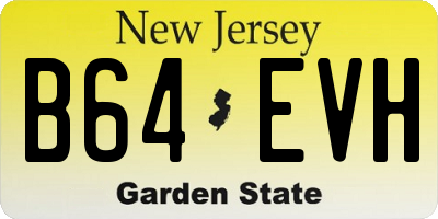 NJ license plate B64EVH