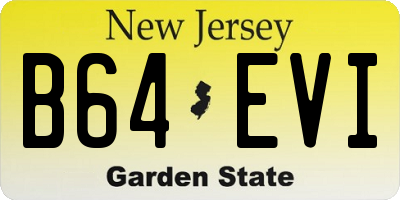 NJ license plate B64EVI