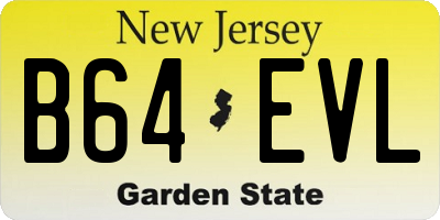 NJ license plate B64EVL