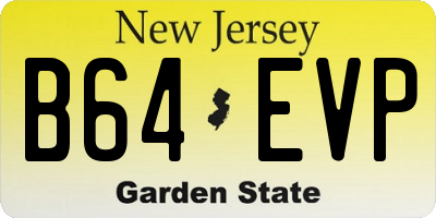 NJ license plate B64EVP