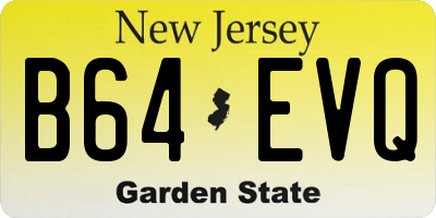 NJ license plate B64EVQ