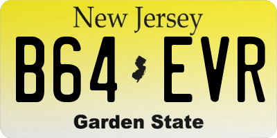 NJ license plate B64EVR