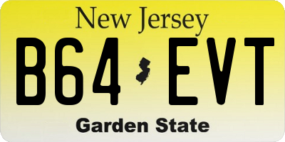 NJ license plate B64EVT
