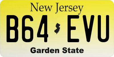 NJ license plate B64EVU