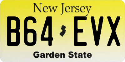 NJ license plate B64EVX