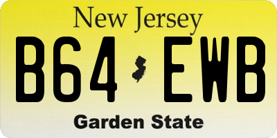 NJ license plate B64EWB