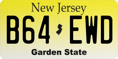 NJ license plate B64EWD
