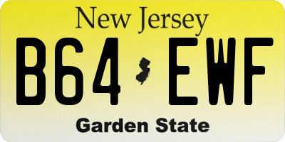 NJ license plate B64EWF