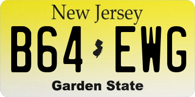 NJ license plate B64EWG