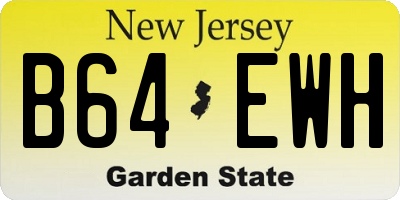 NJ license plate B64EWH