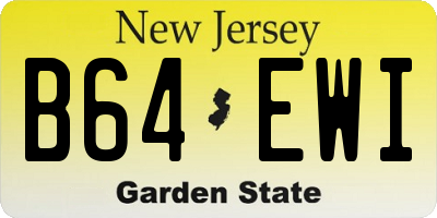 NJ license plate B64EWI
